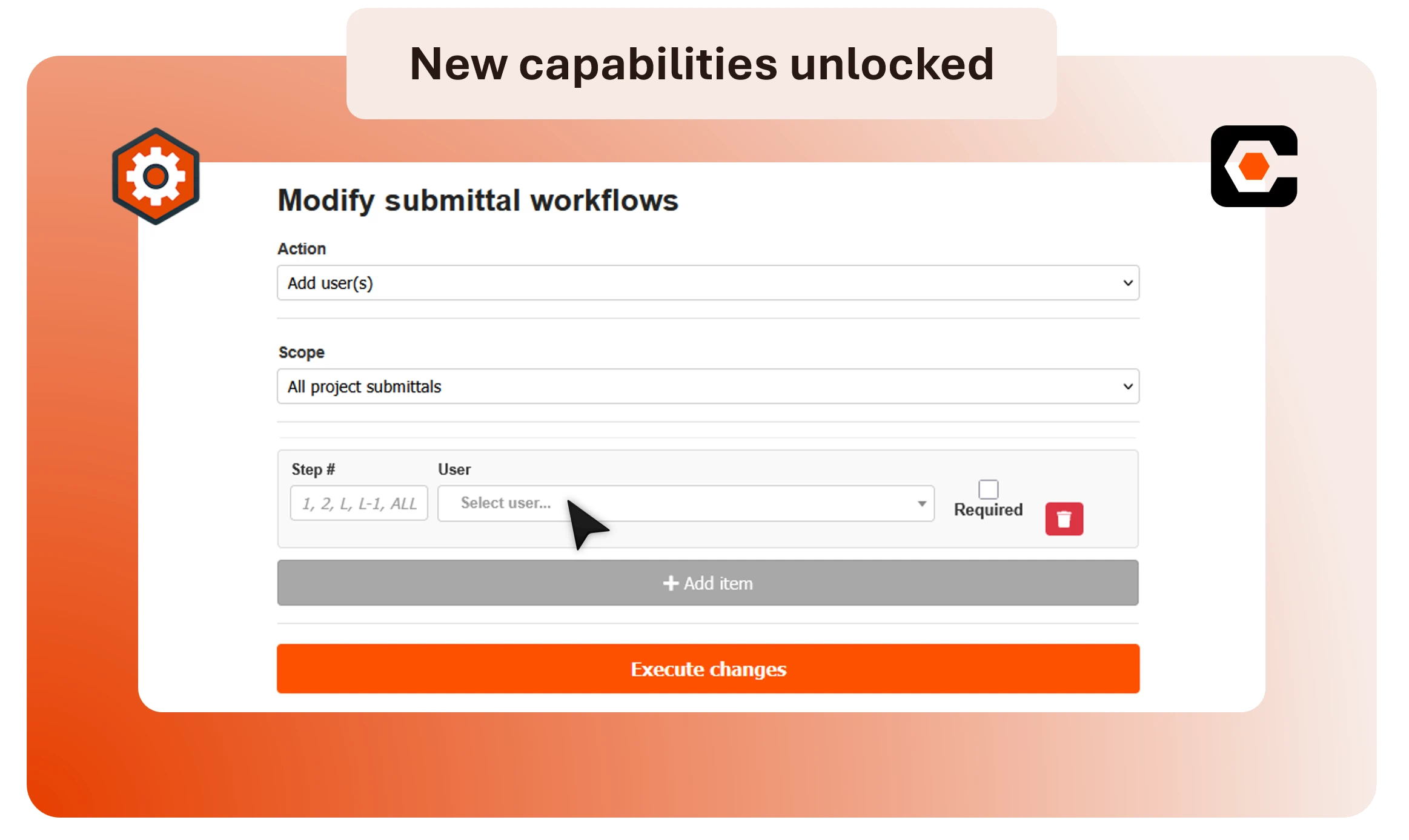 Key project admin actions
